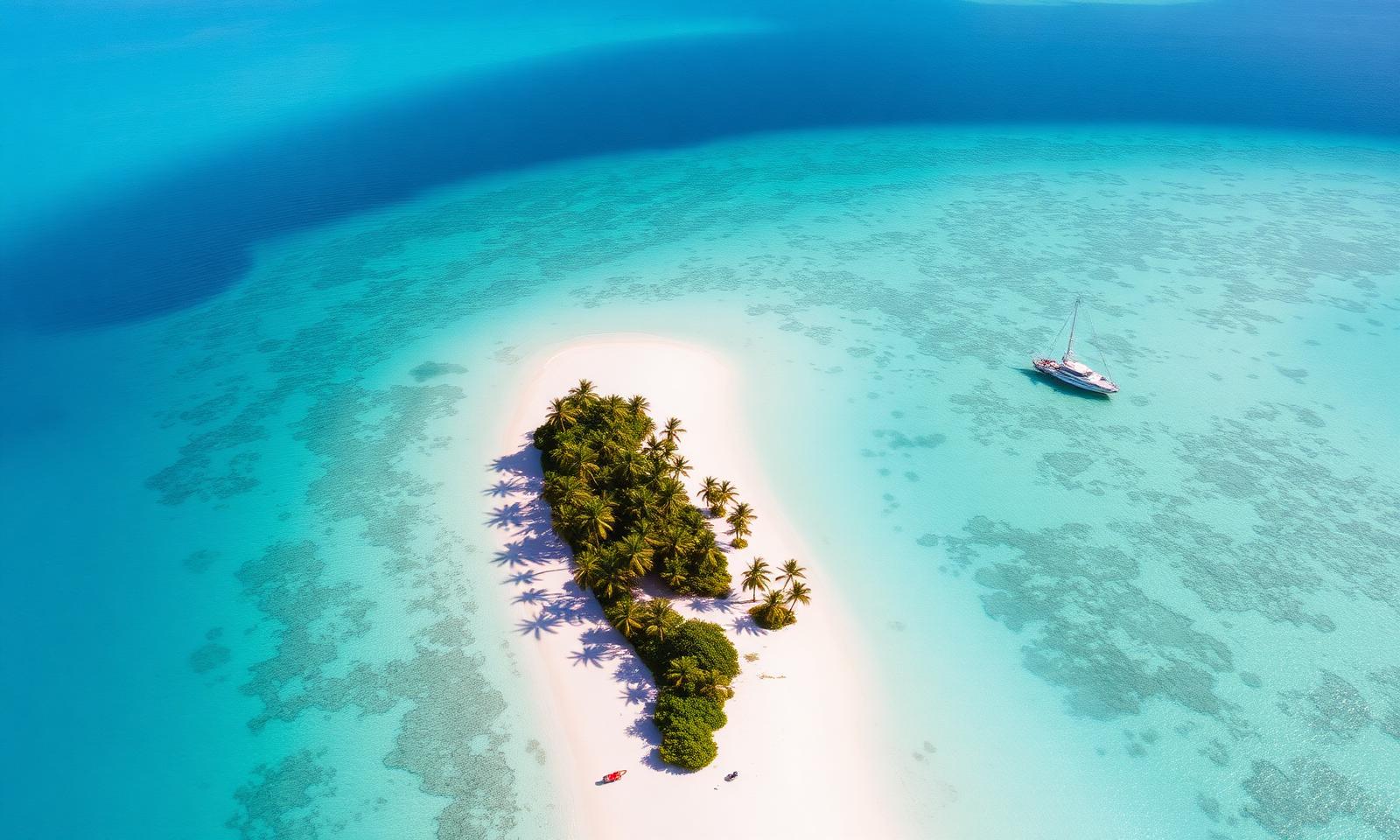 Aerial view of Sainte Anne island